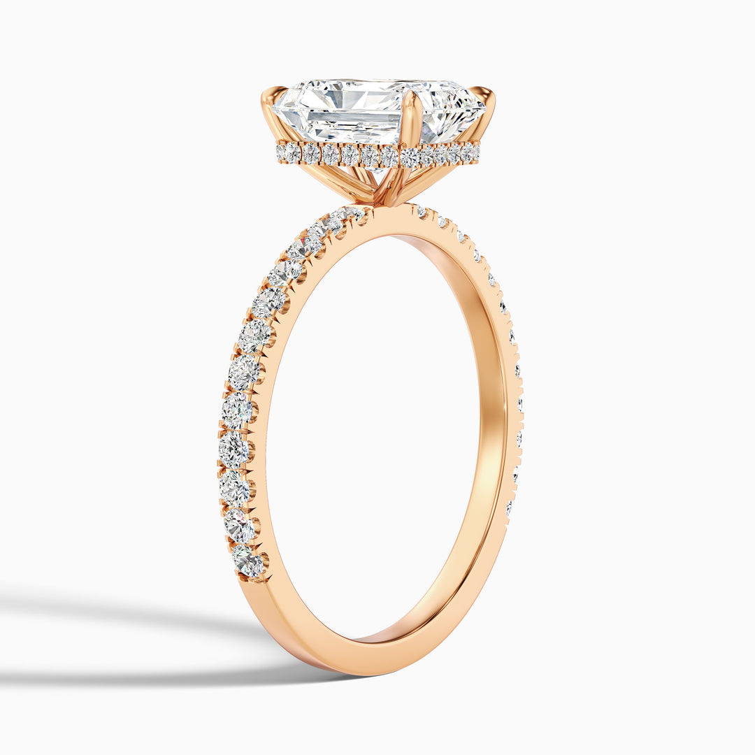 Naia Radiant Cut Hidden Halo Pave Lab Grown Diamond Ring
