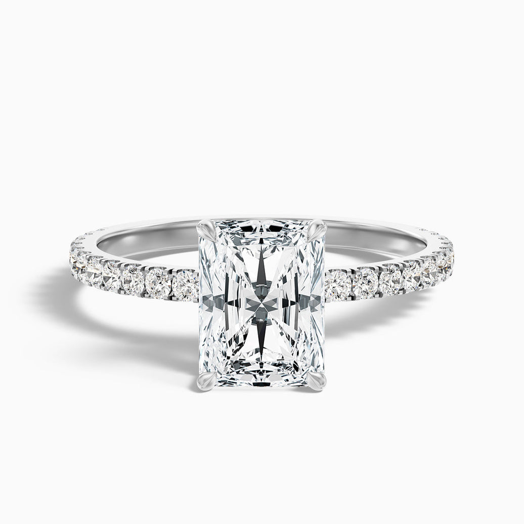 Naia Radiant Cut Hidden Halo Pave Lab Grown Diamond Ring