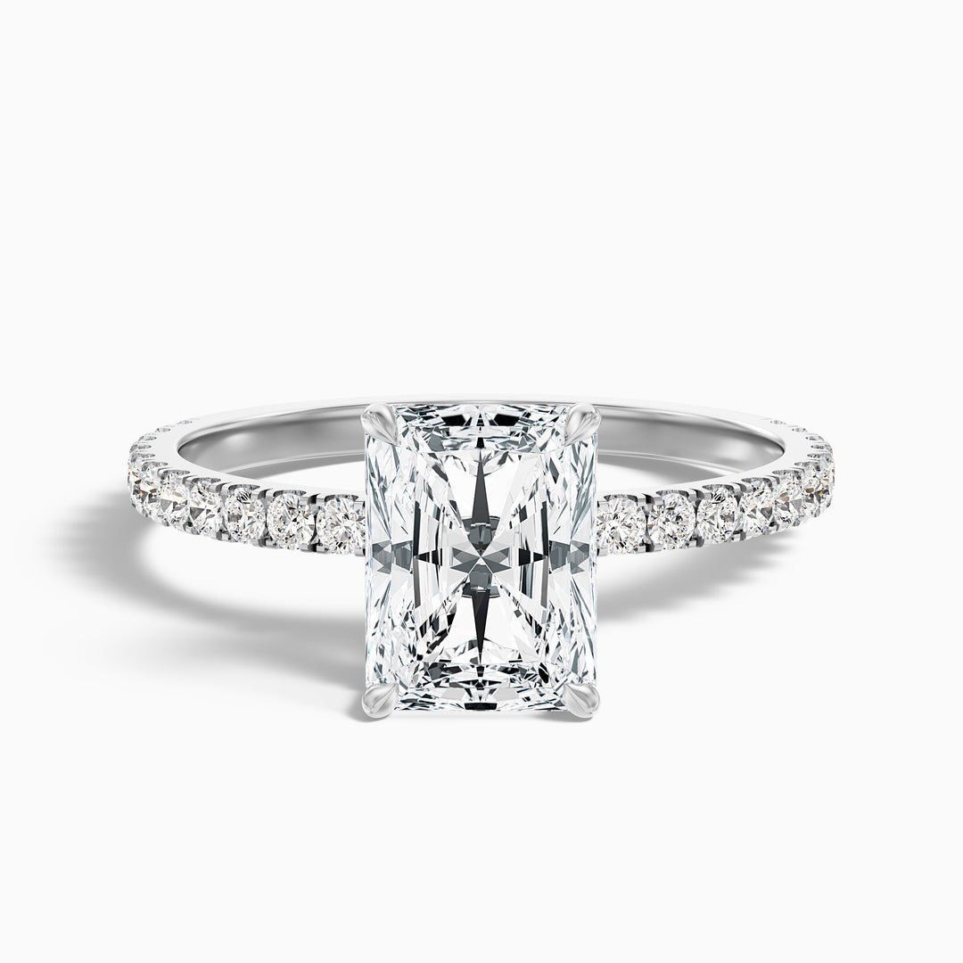 Naia Radiant Cut Hidden Halo Pave Lab Grown Diamond Ring