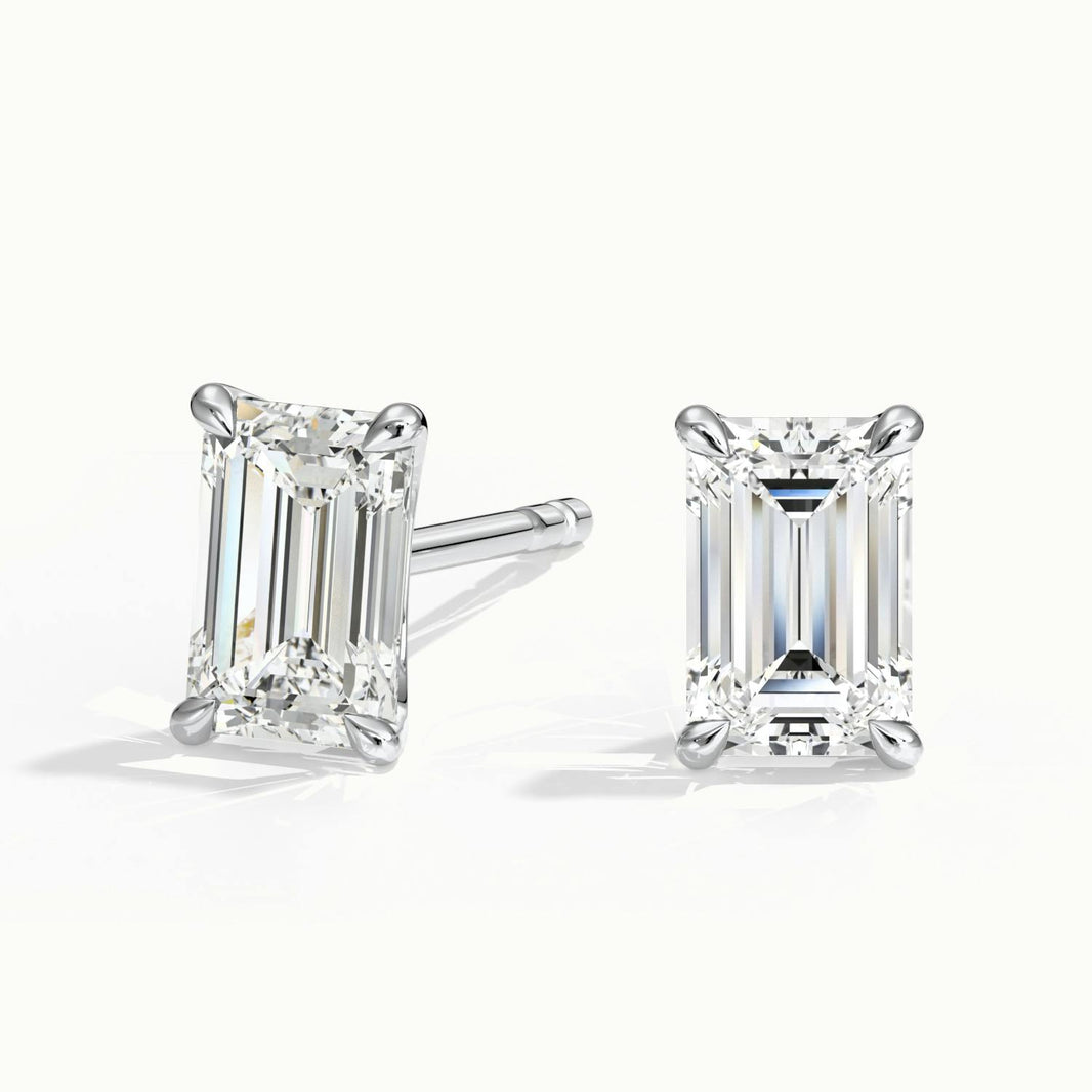 Celenora Emerald Diamond Stud Earrings