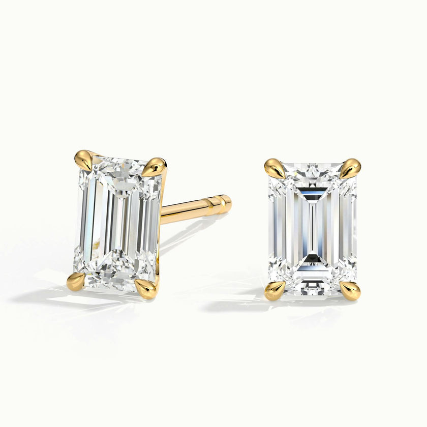 Celenora Emerald Diamond Stud Earrings