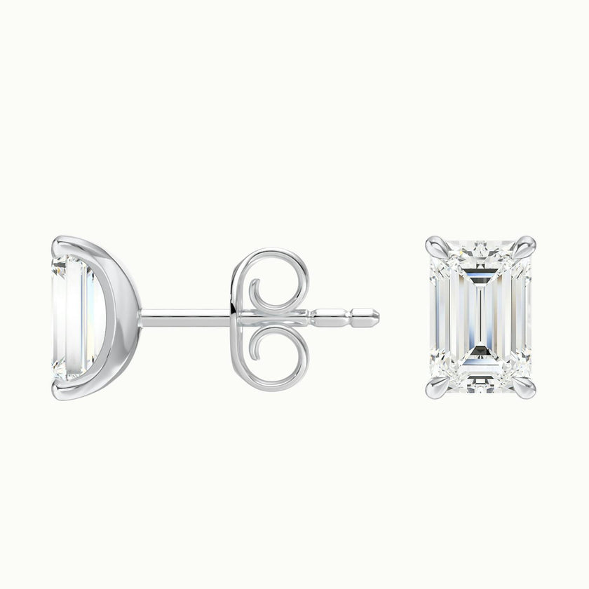 Celenora Emerald Diamond Stud Earrings
