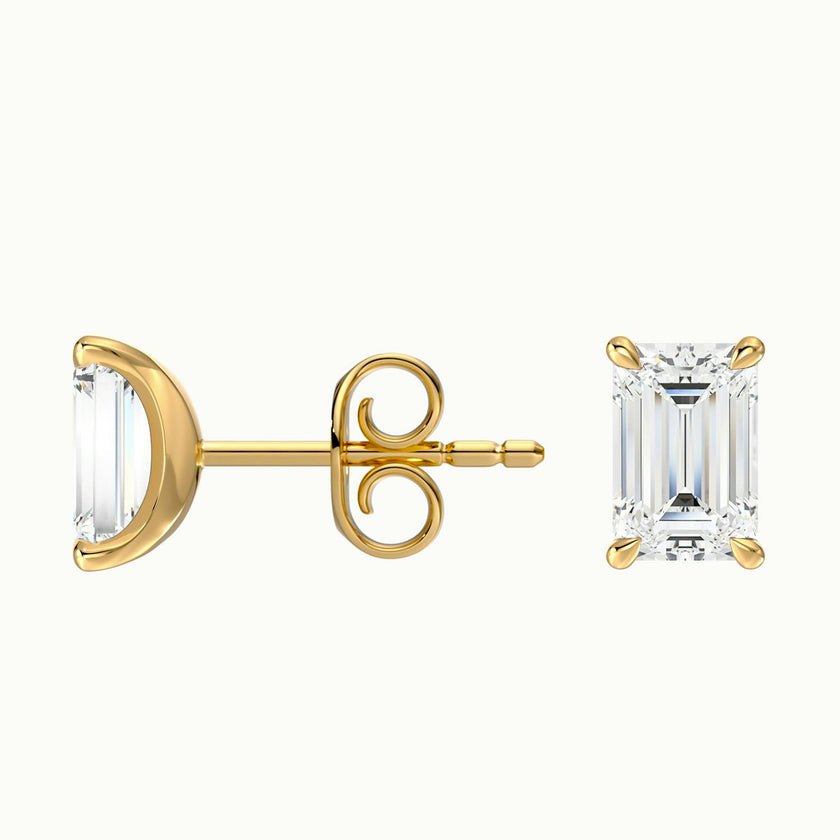 Celenora Emerald Diamond Stud Earrings