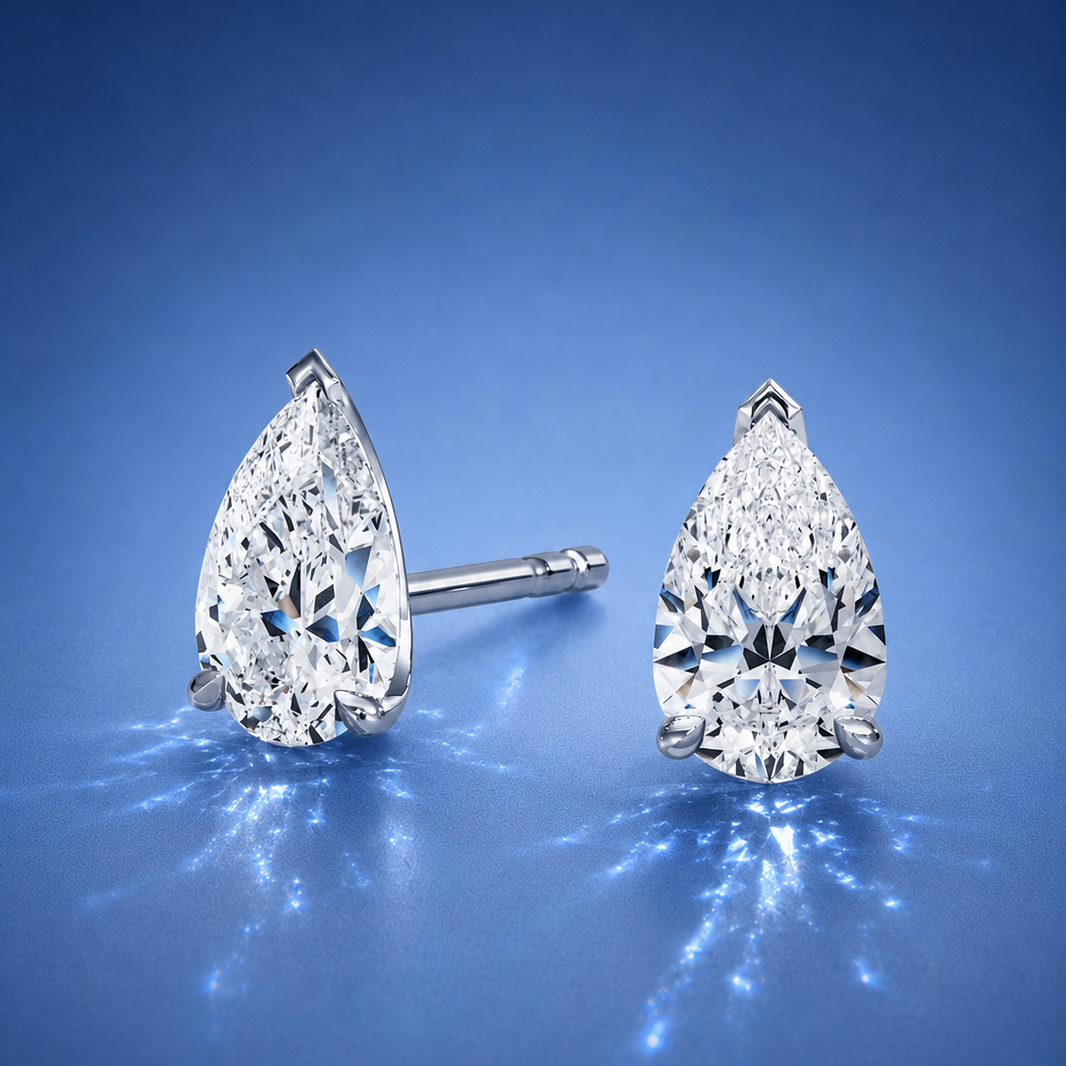 Miranova Pear Diamond Stud Earrings