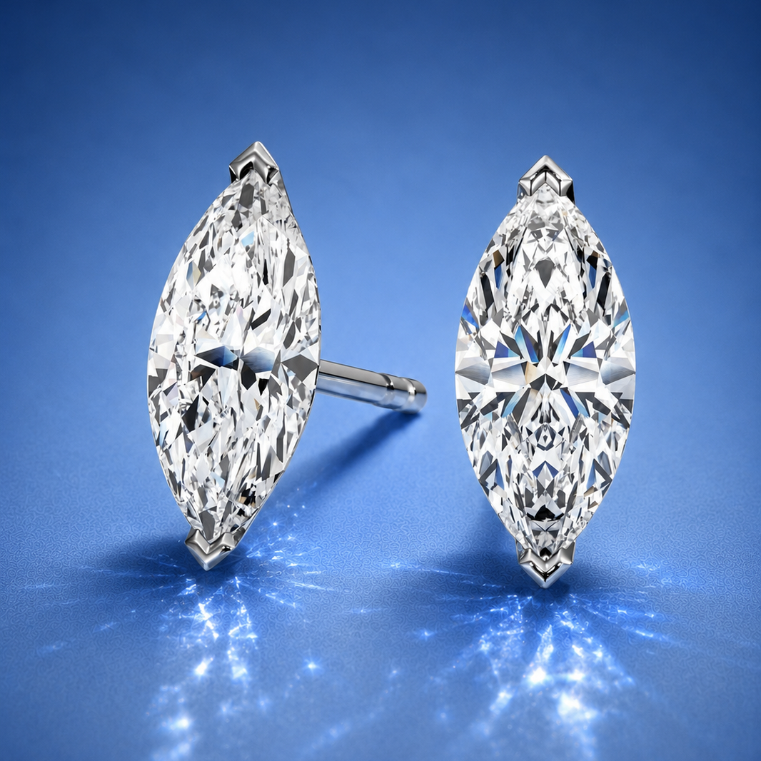 Solmira Marquise Diamond Stud Earrings