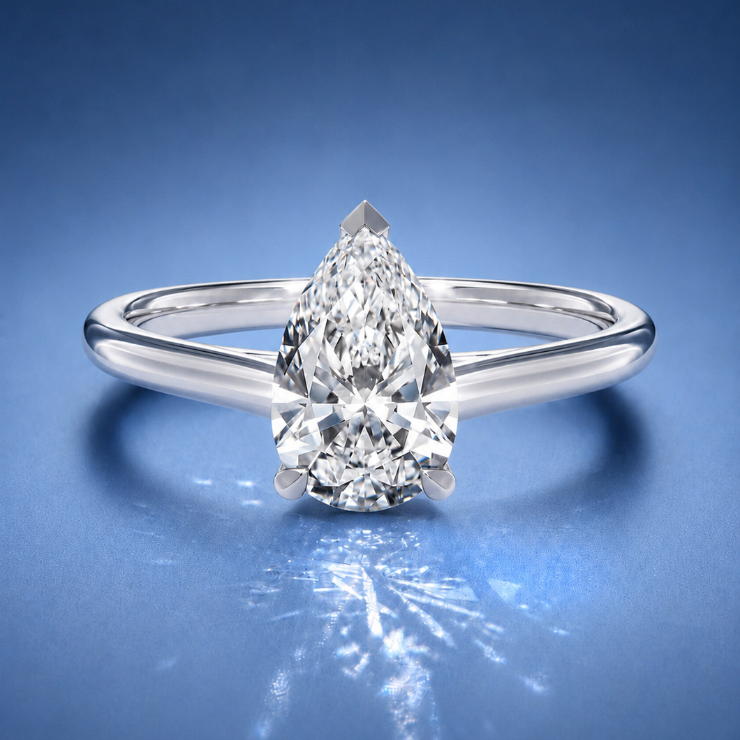 Nadia Pear Solitaire Engagement Ring