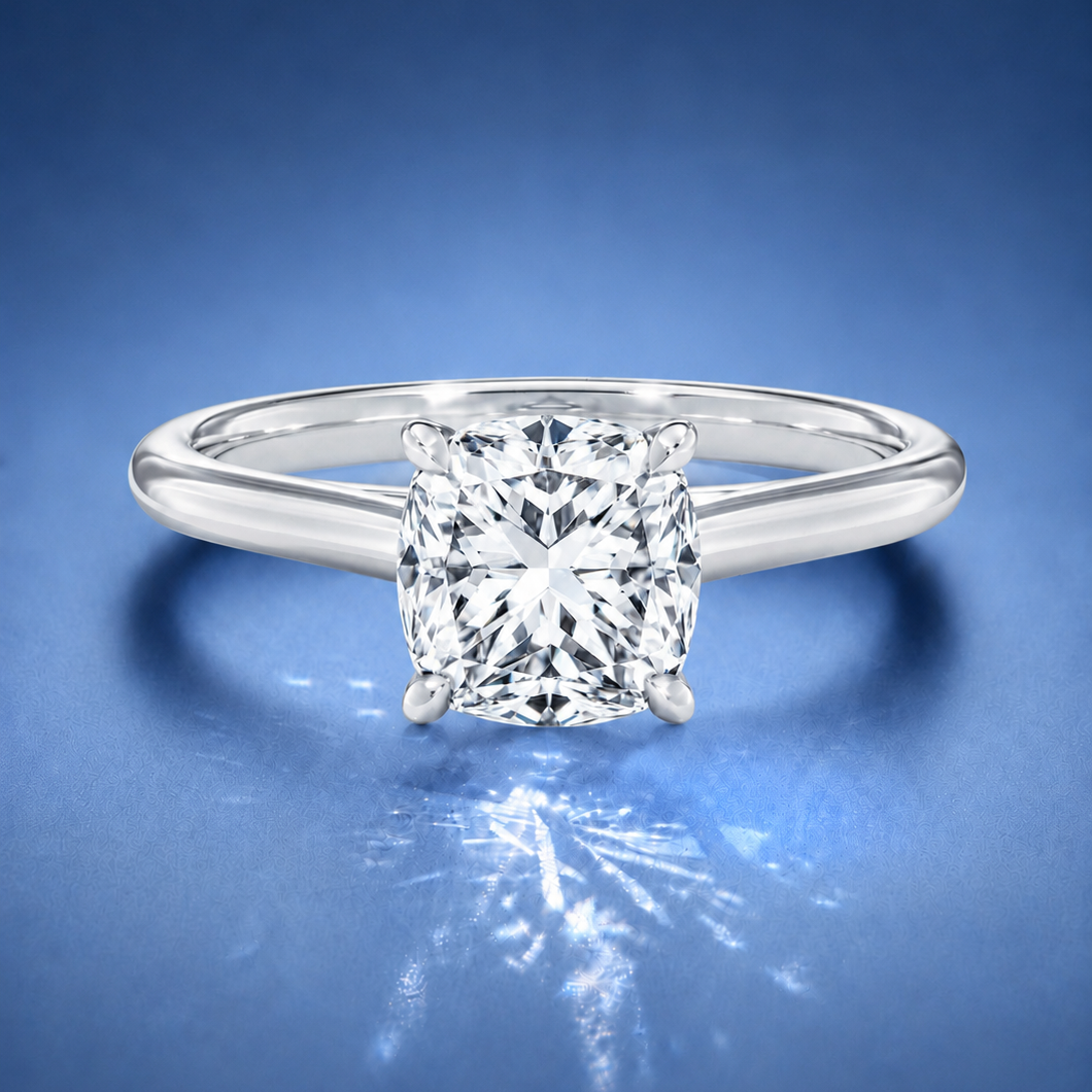 Nadia Cushion Solitaire Engagement Ring