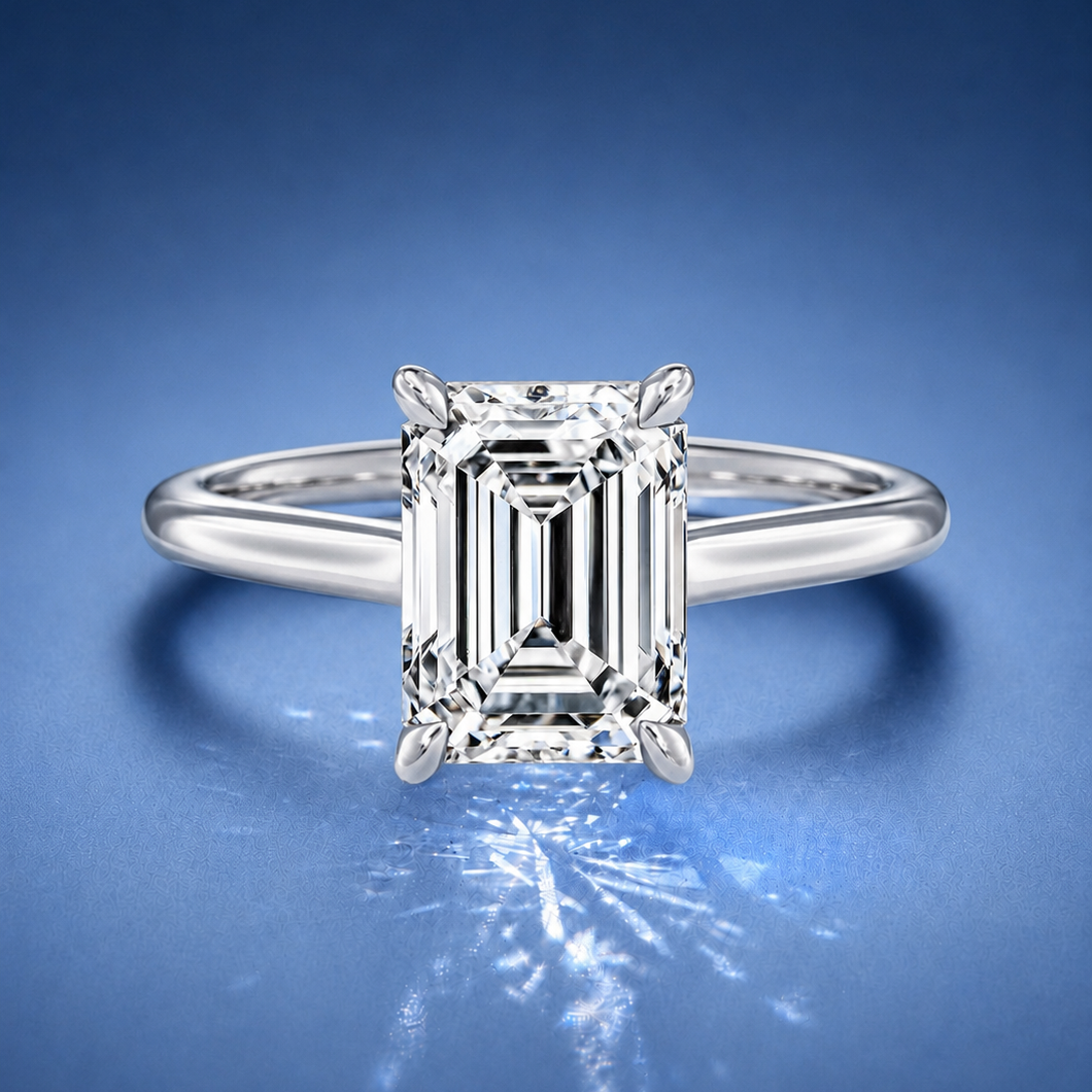 Nadia Emerald Solitaire Engagement Ring