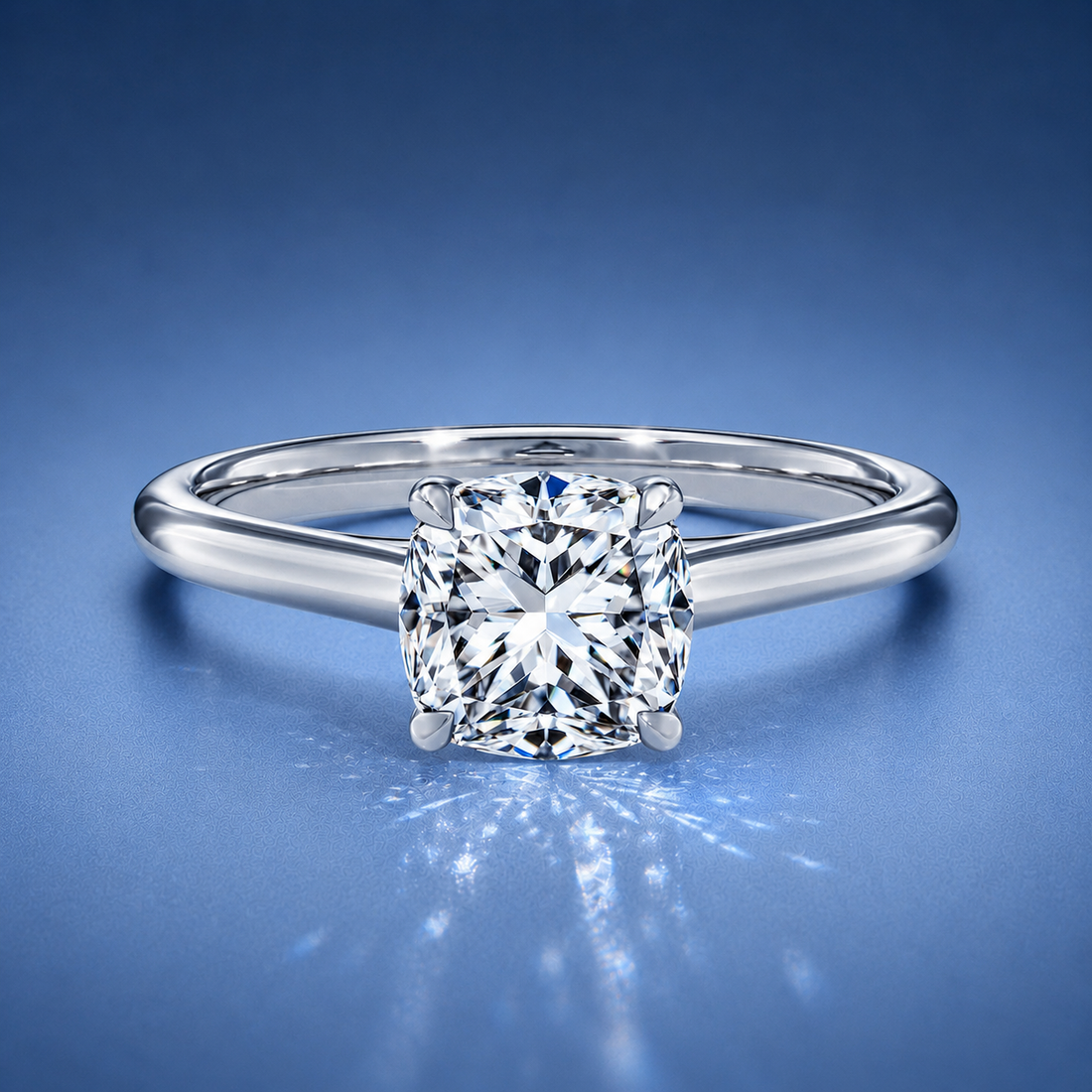 Elara Cushion Solitaire Engagement Ring