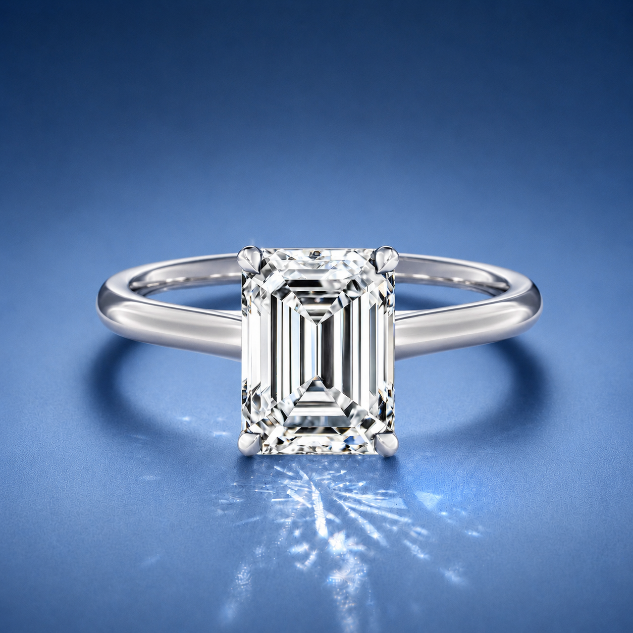 Elara Emerald Solitaire Engagement Ring