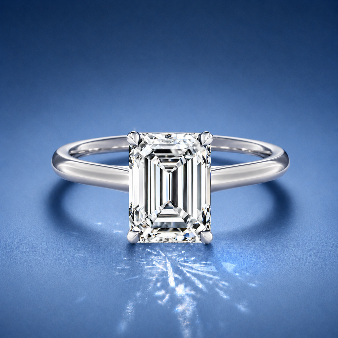 Elara Emerald Solitaire Engagement Ring