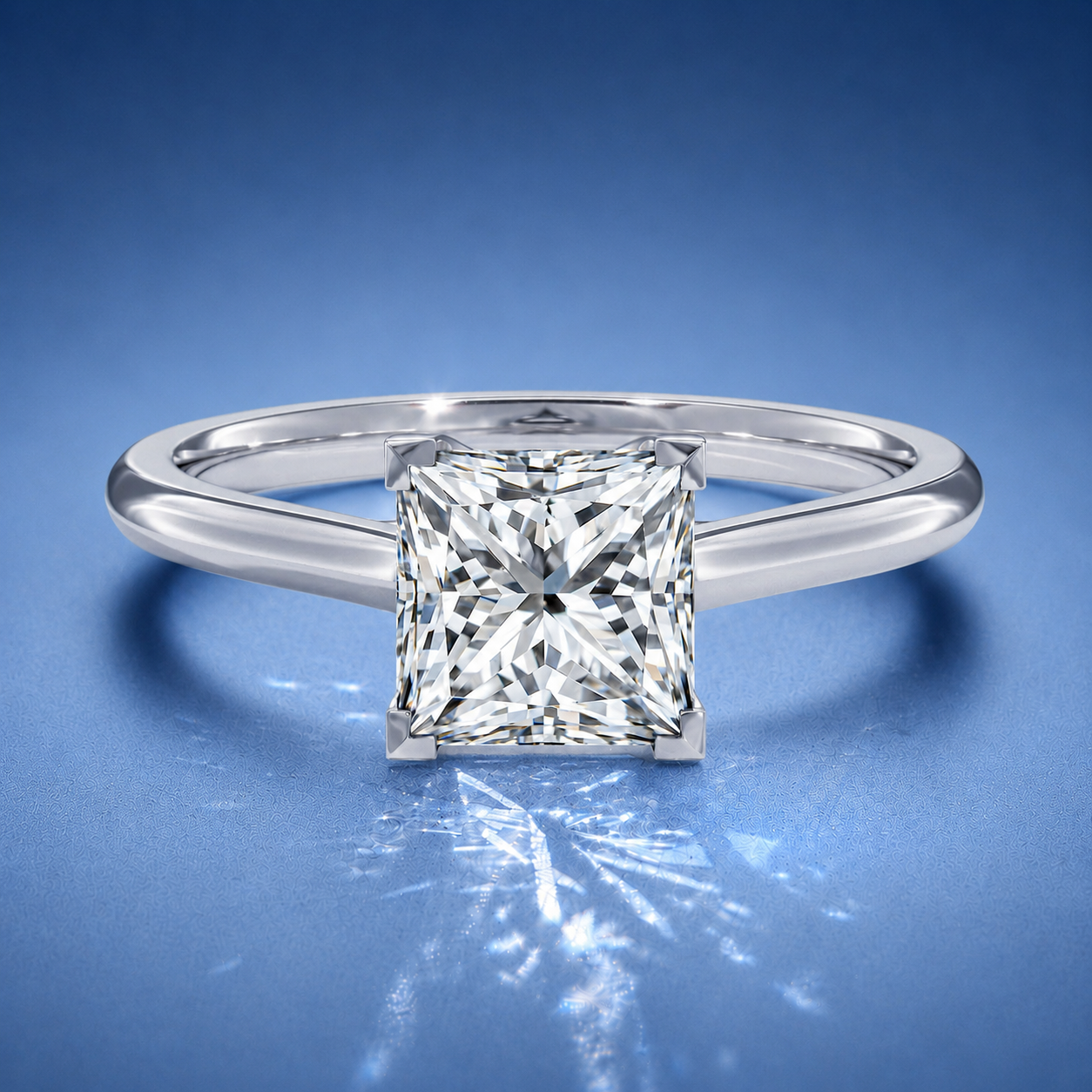 Elara Princess Solitaire Engagement Ring