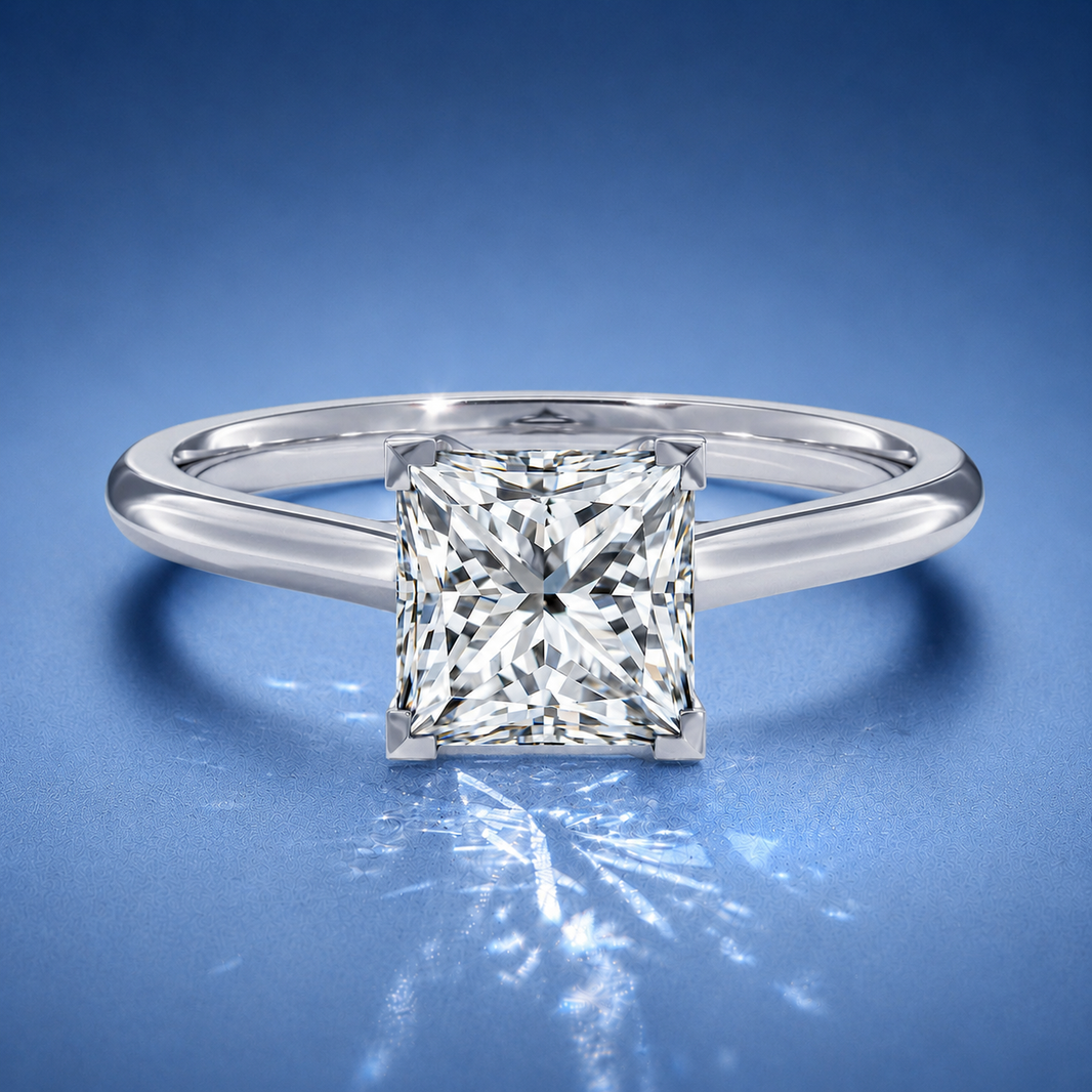 Elara Princess Solitaire Engagement Ring