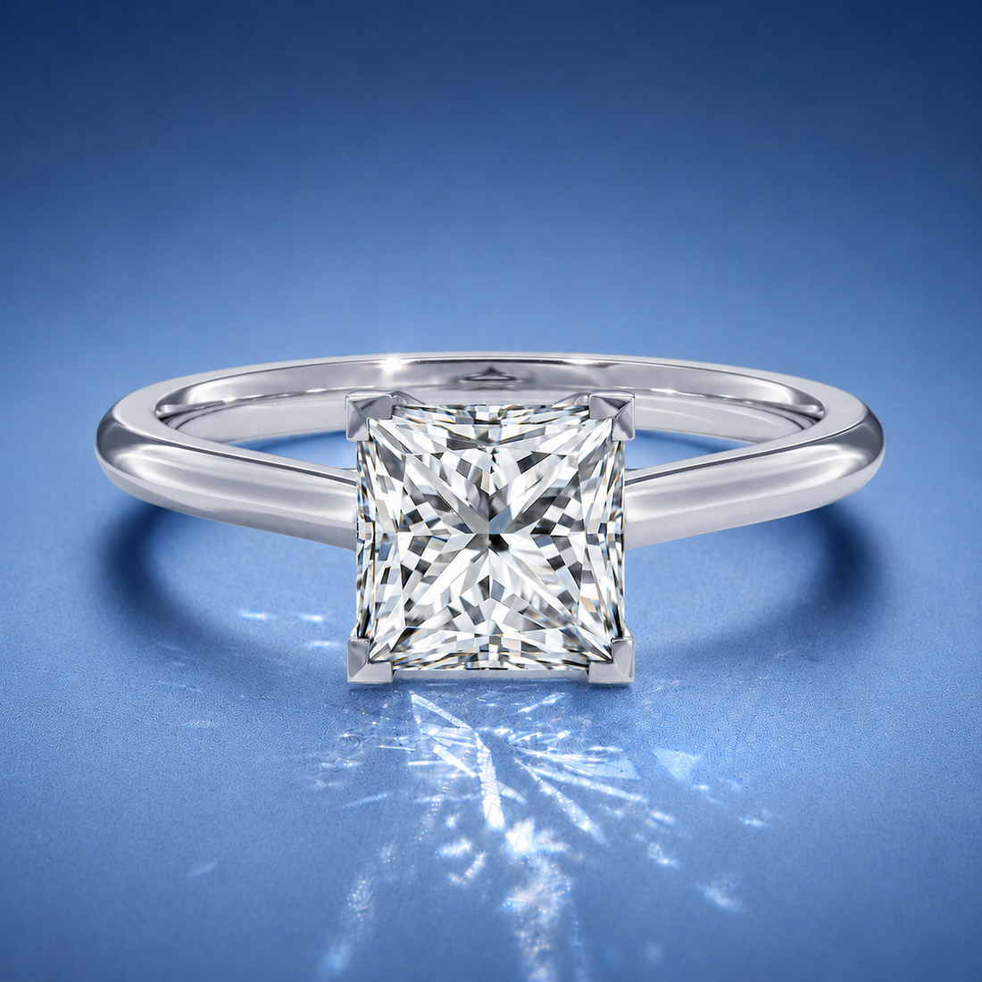 Elara Princess Solitaire Engagement Ring