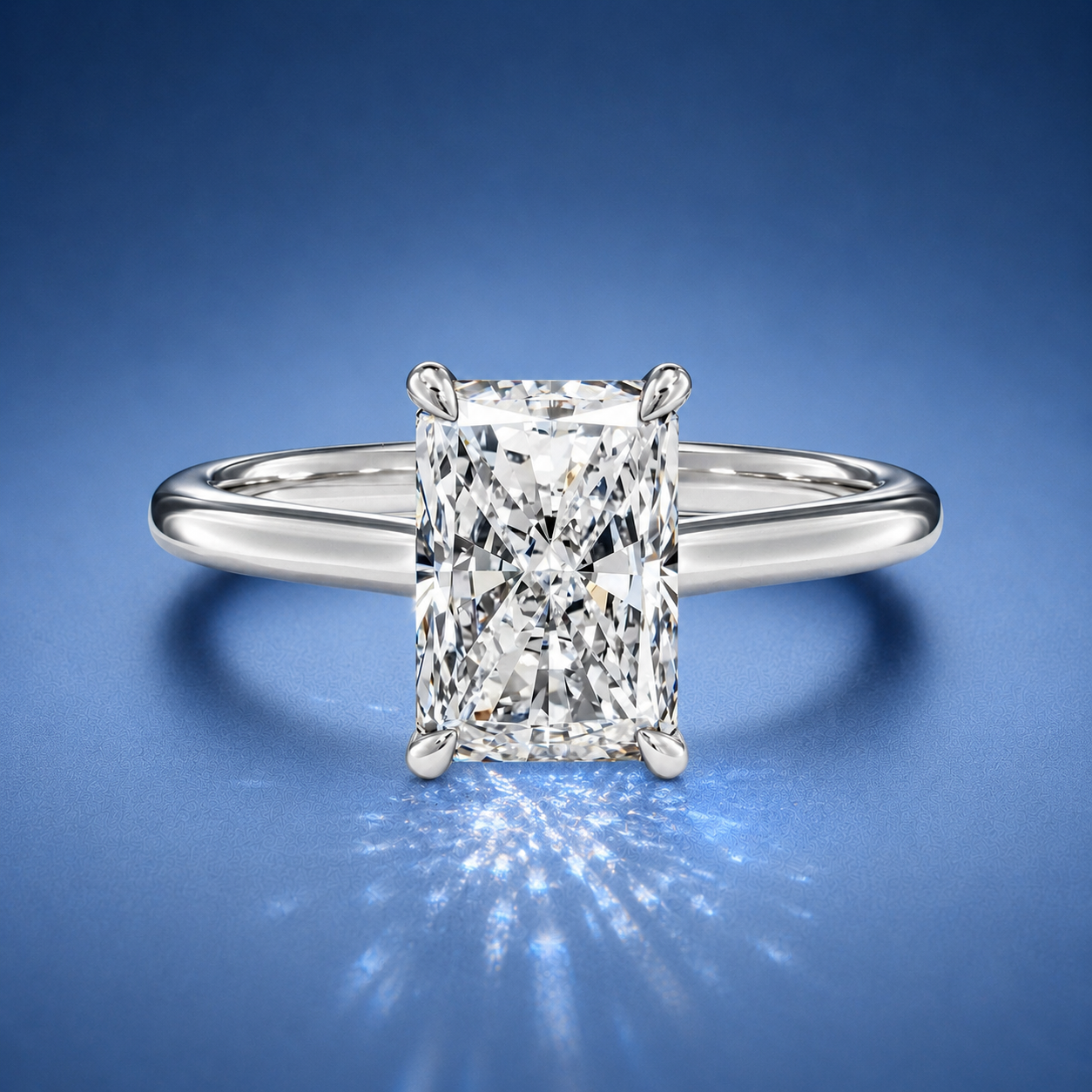 Elara Radiant Solitaire Engagement Ring