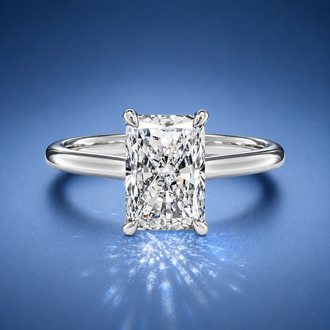 Elara Radiant Solitaire Engagement Ring
