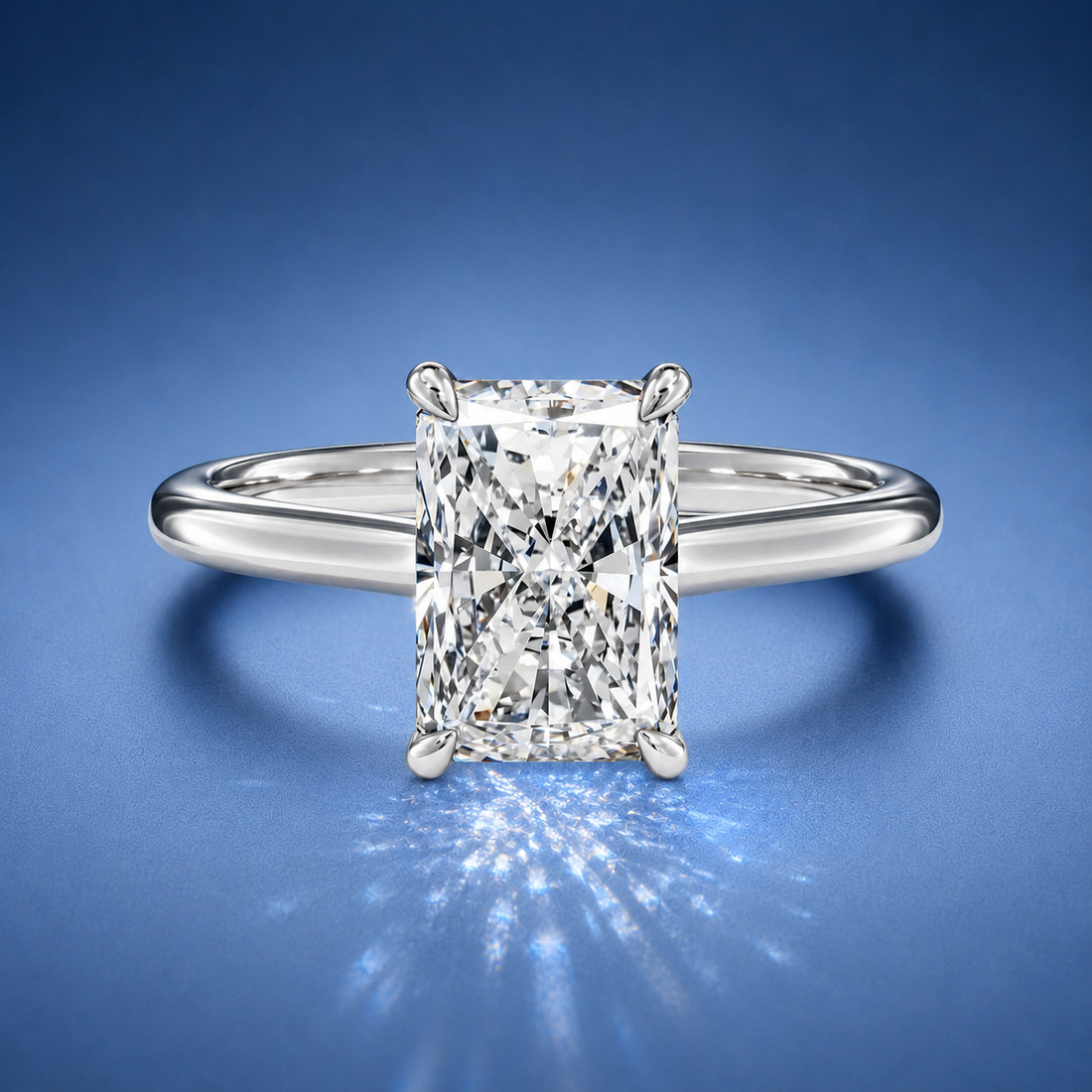 Elara Radiant Solitaire Engagement Ring