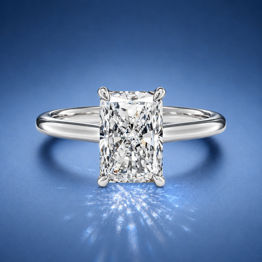 Elara Radiant Solitaire Engagement Ring