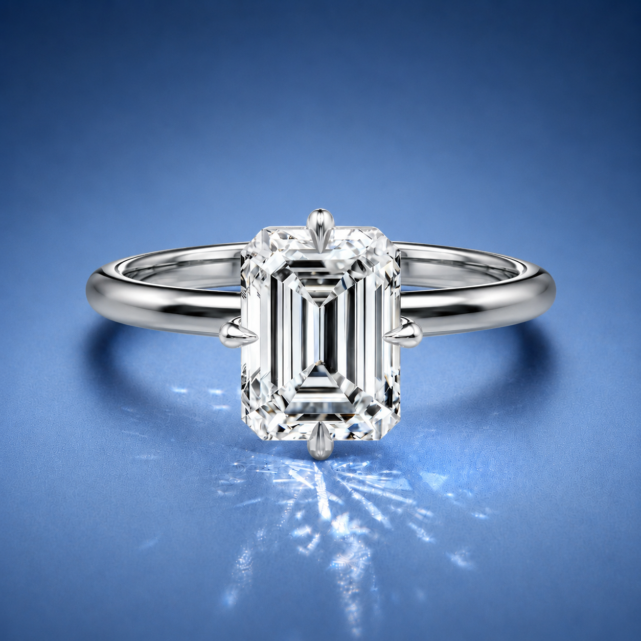 Rosalie Emerald Solitaire Engagement Ring