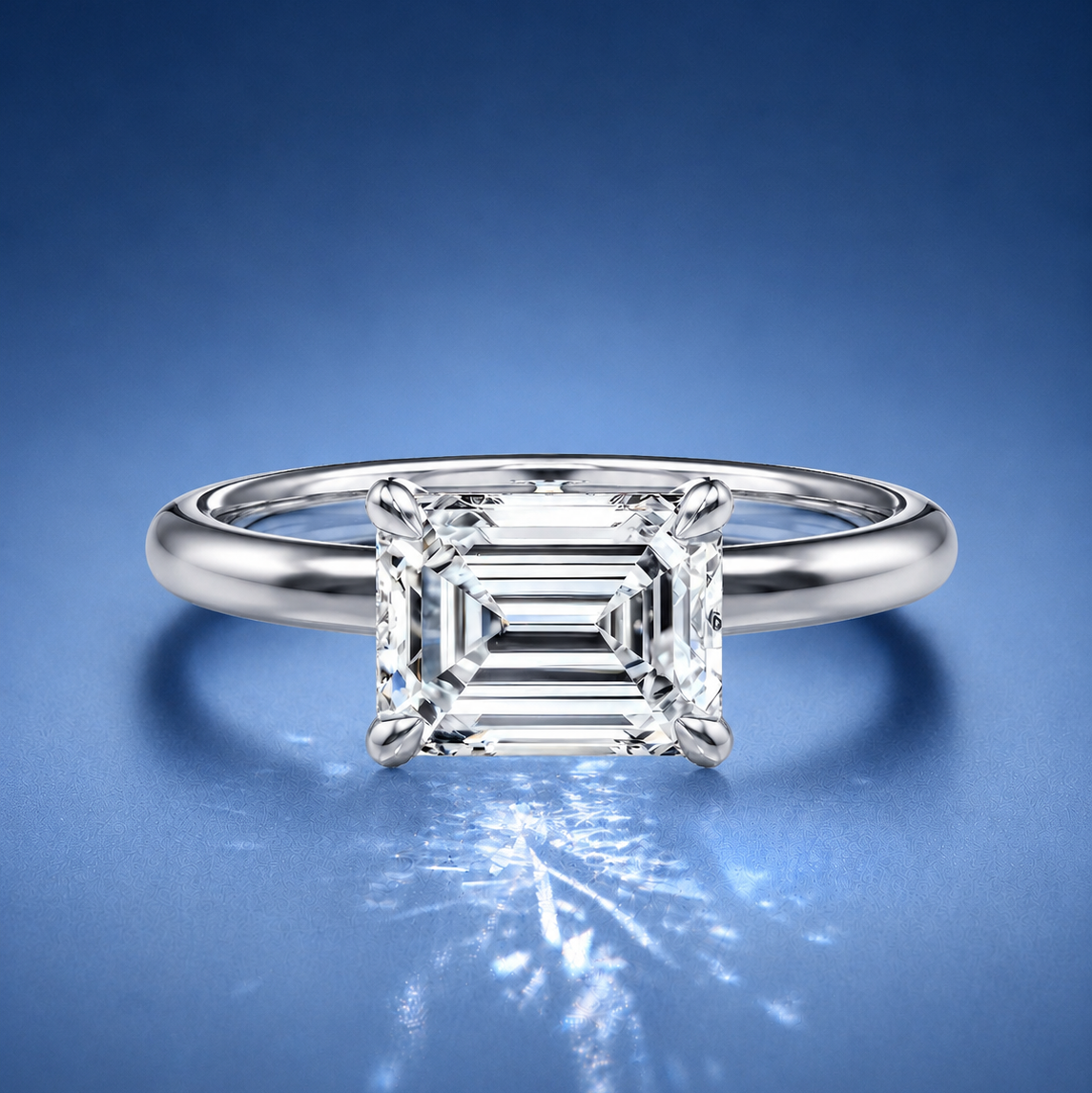 Vivienne Emerald Solitaire Engagement Ring
