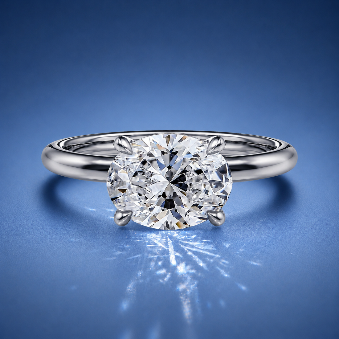 Estelle Oval Hidden Halo Solitair Engagement Ring