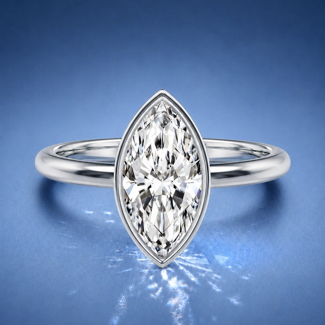 Lunaria Marquise Bezel Engagement Ring