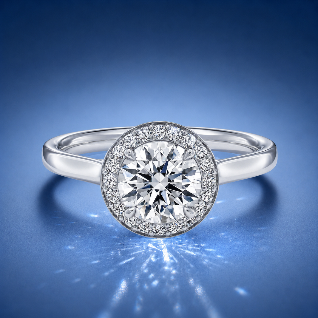 Elarisse Round Halo Engagement Ring