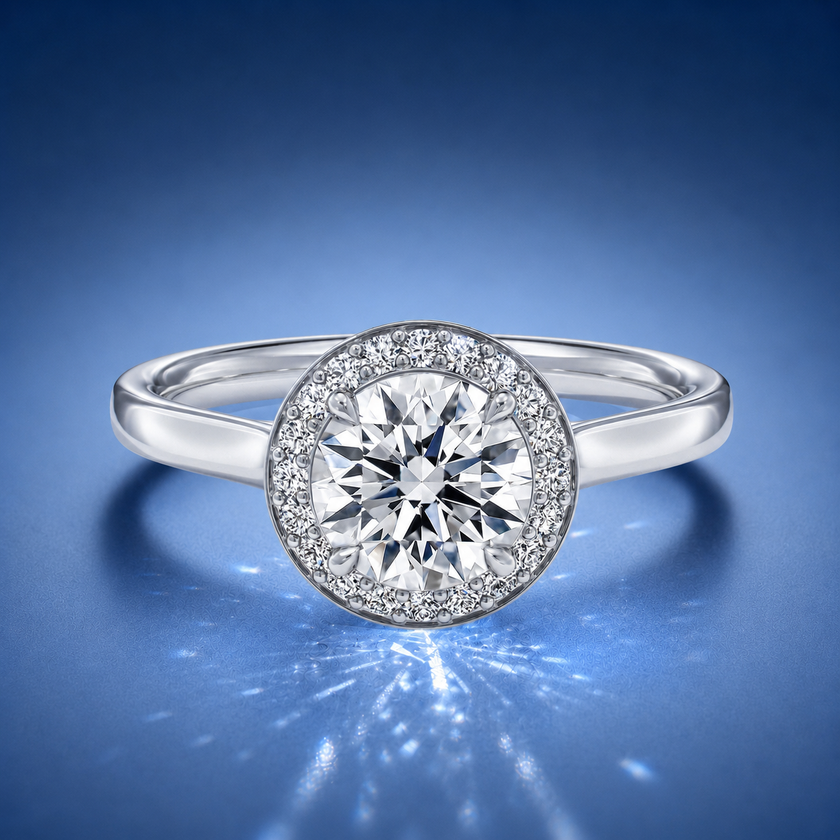 Elarisse Round Halo Engagement Ring