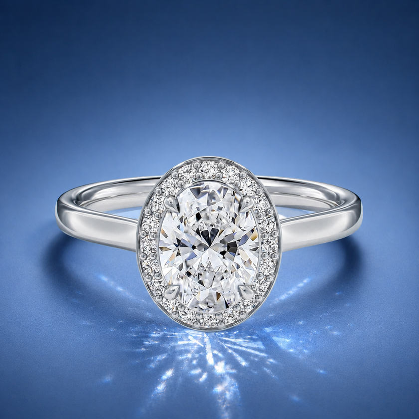 Elarisse Oval Halo Engagement Ring