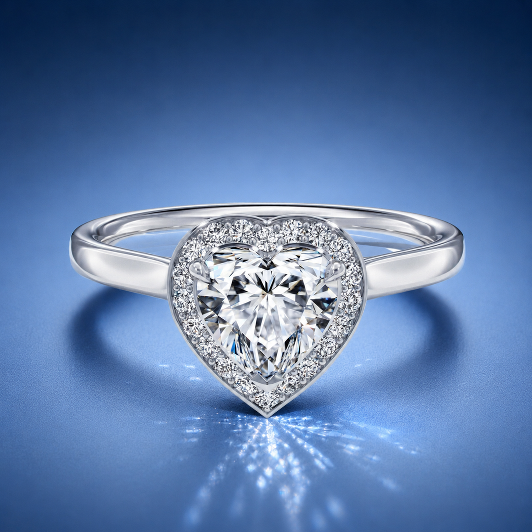 Elarisse Heart Halo Engagement Ring
