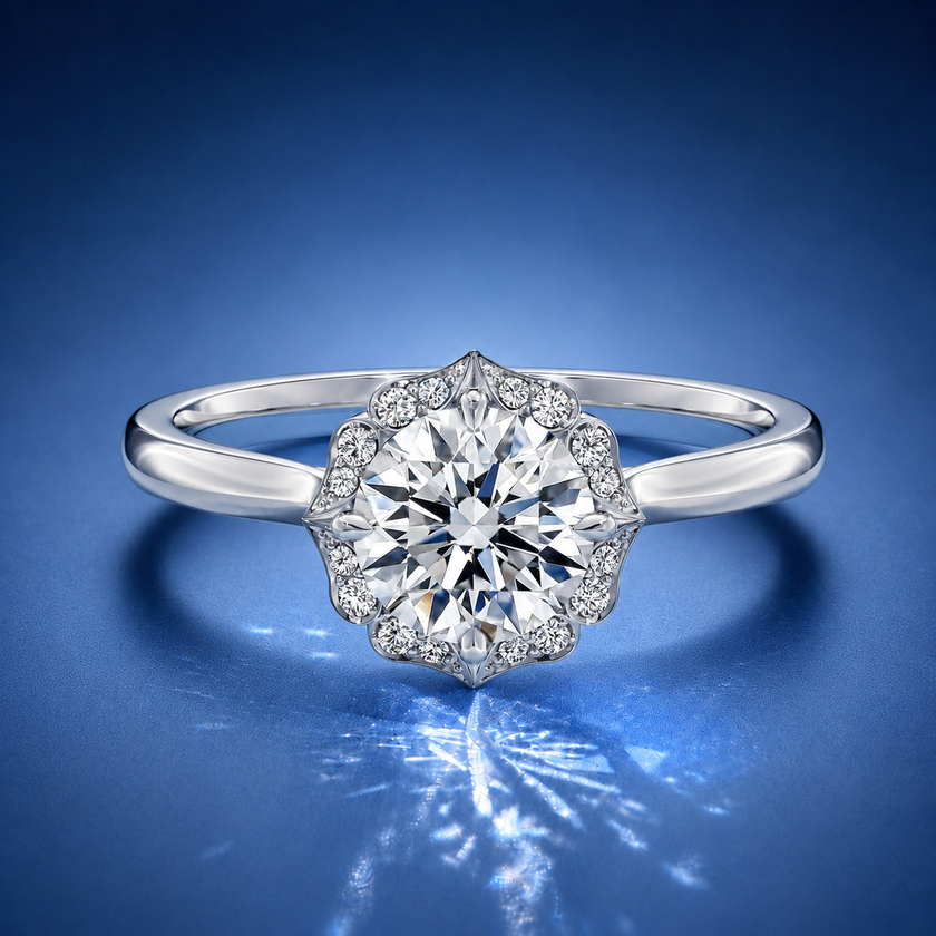 Elanisse Round Halo Engagement Ring