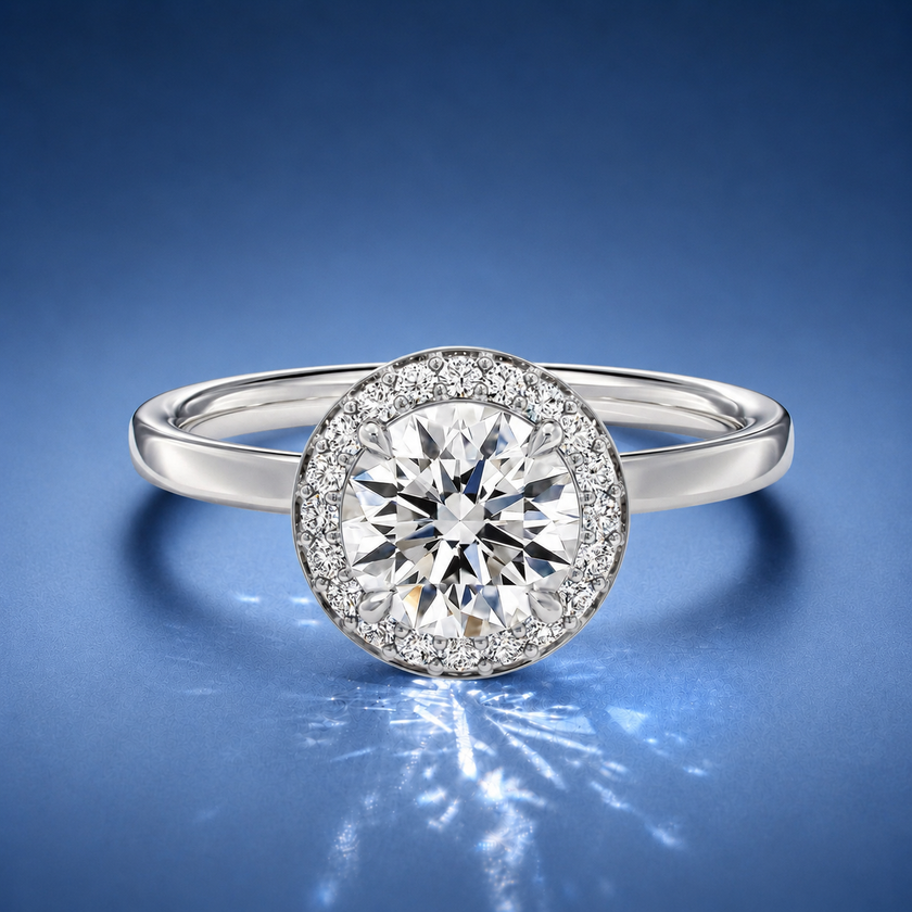 Novera Round Halo Engagement Ring
