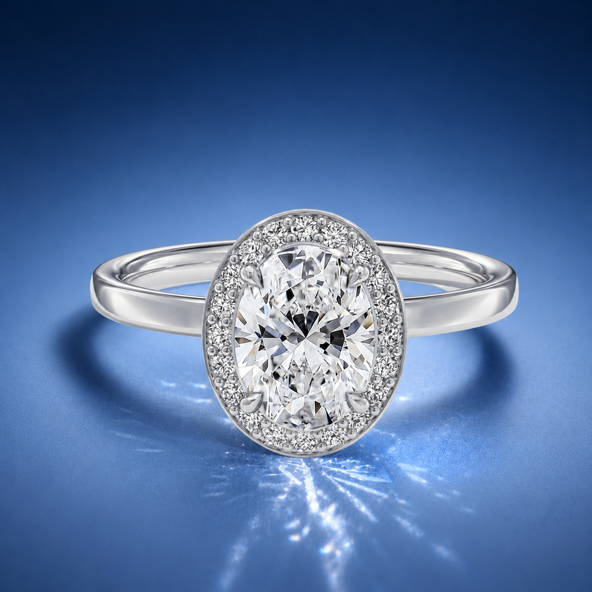 Novera Oval Halo Engagement Ring