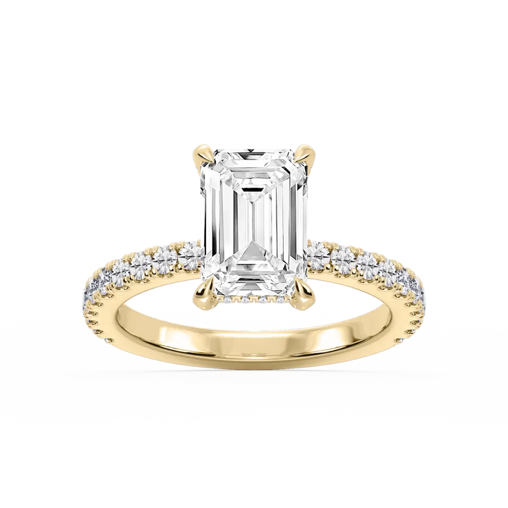 Demo- Oval Cut Diamond Pave Band Solitaire Engagement Ring