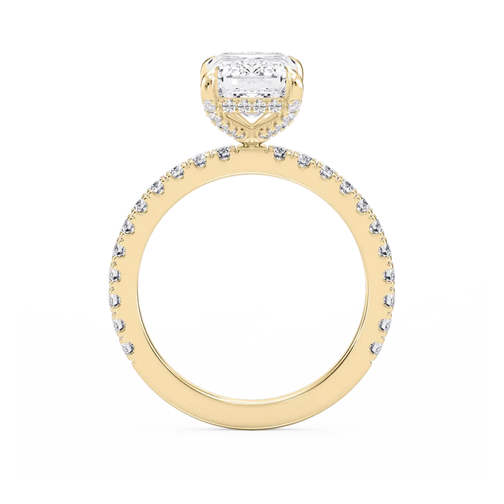 Demo- Oval Cut Diamond Pave Band Solitaire Engagement Ring