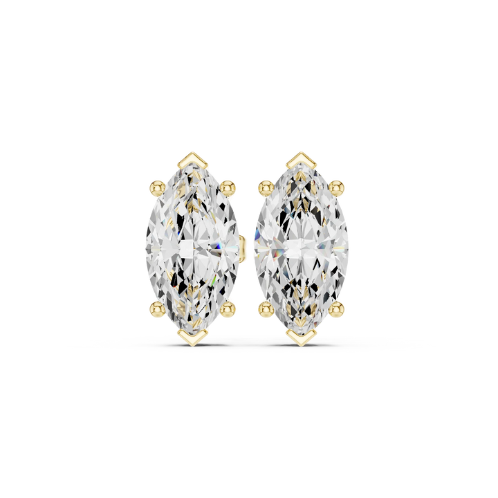 Marquise Cut Solitaire Diamond Stud Earrings