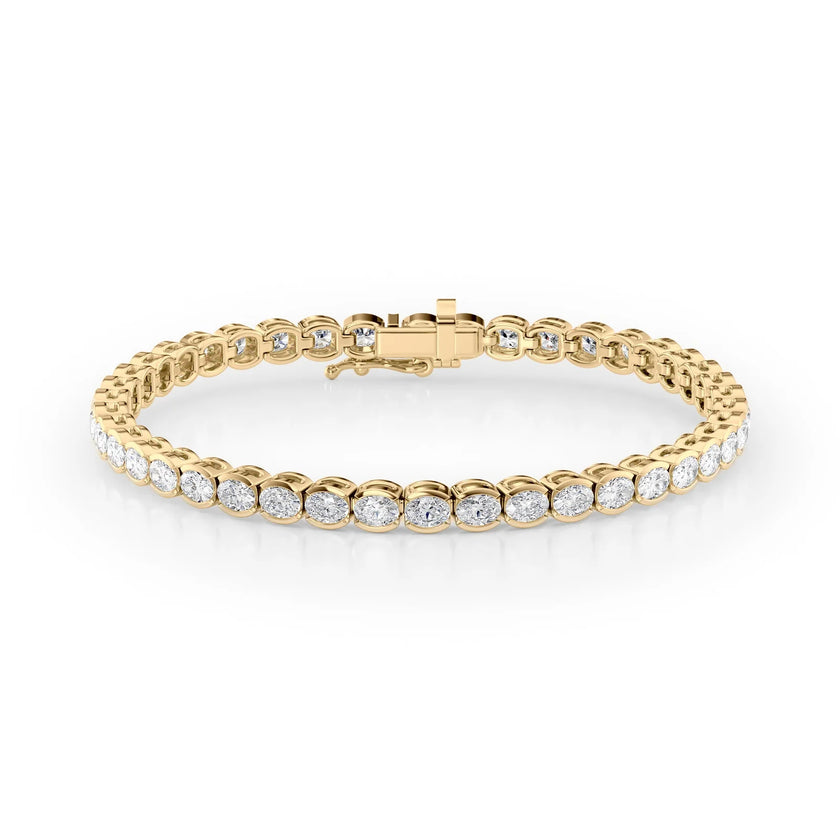 Oval Cut Diamond Bezel-Set Tennis Bracelet