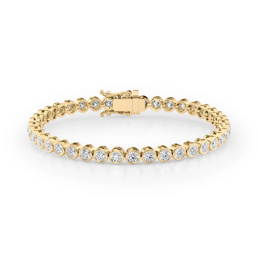 Round Cut Diamond Bezel-Set Tennis Bracelet