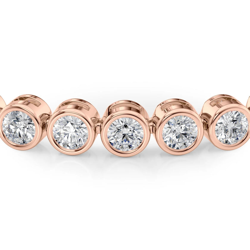 Round Cut Diamond Bezel-Set Tennis Bracelet