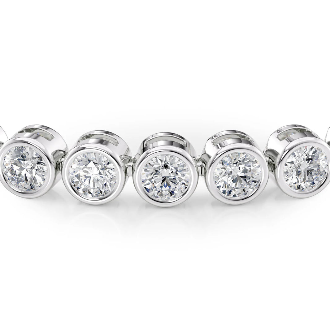 Round Cut Diamond Bezel-Set Tennis Bracelet