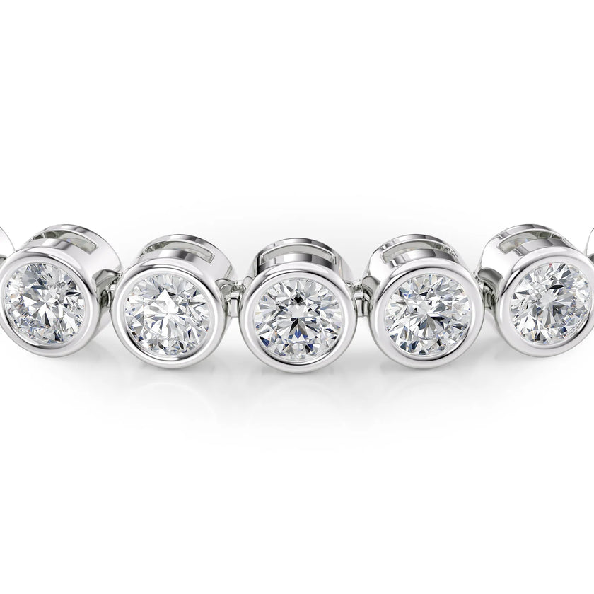 Round Cut Diamond Bezel-Set Tennis Bracelet