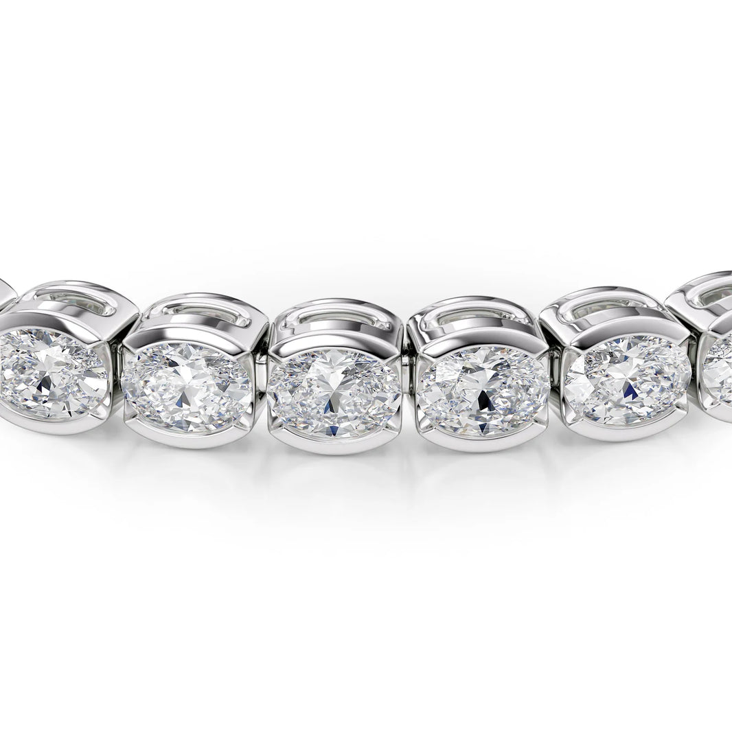 Oval Cut Diamond Bezel-Set Tennis Bracelet
