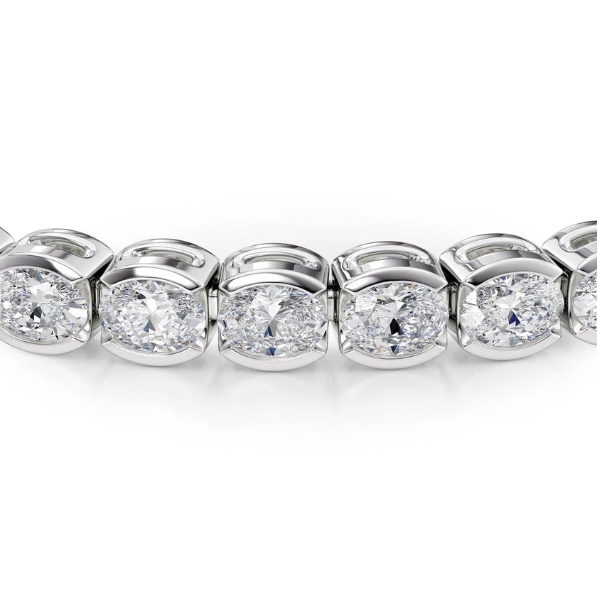 Oval Cut Diamond Bezel-Set Tennis Bracelet
