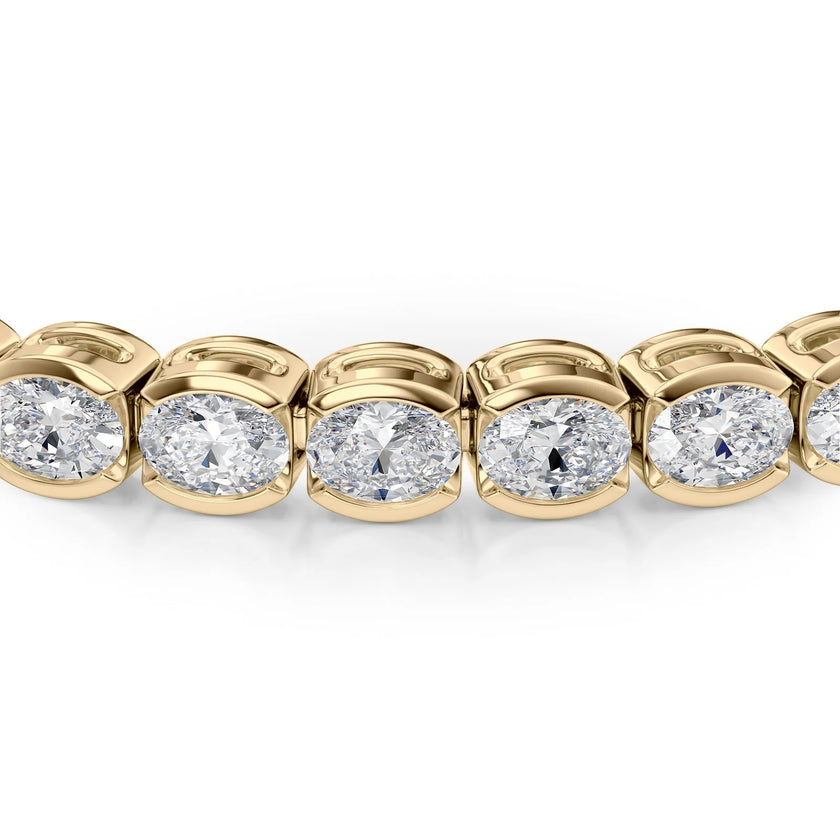 Oval Cut Diamond Bezel-Set Tennis Bracelet