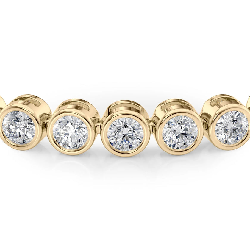 Round Cut Diamond Bezel-Set Tennis Bracelet