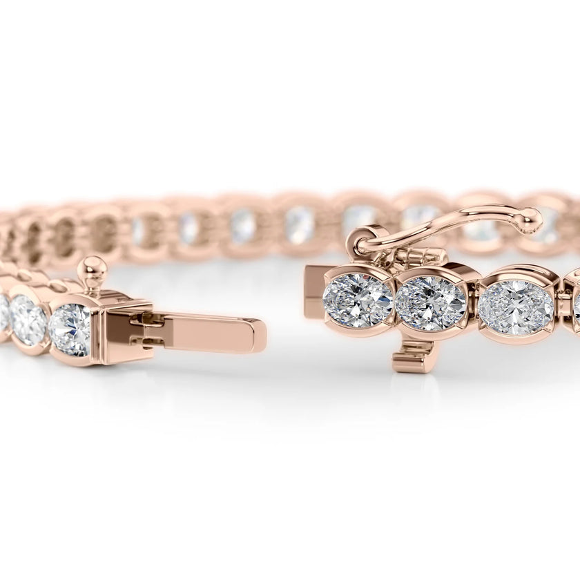 Oval Cut Diamond Bezel-Set Tennis Bracelet