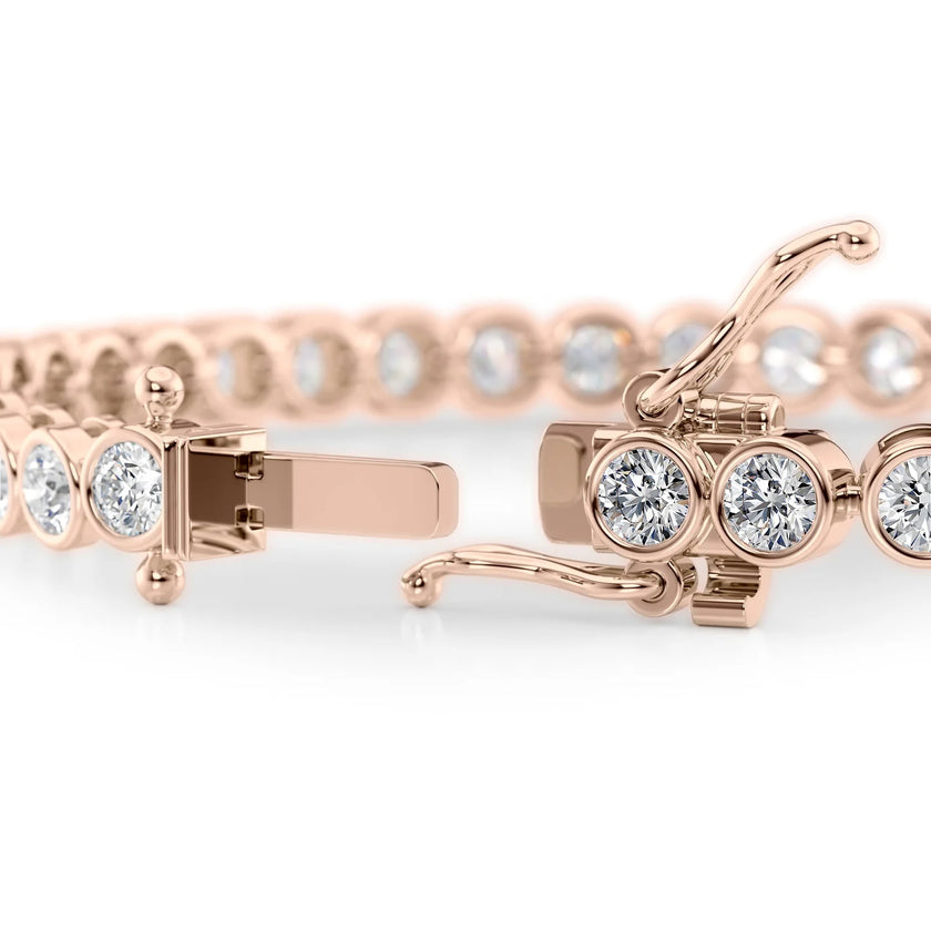 Round Cut Diamond Bezel-Set Tennis Bracelet