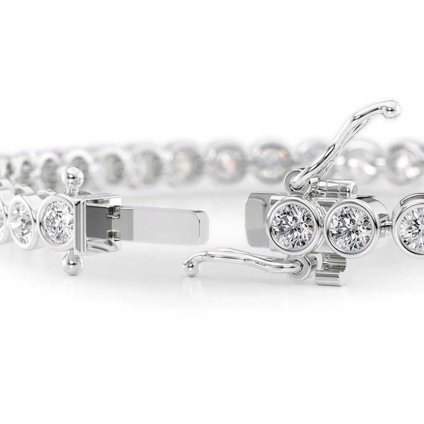 Round Cut Diamond Bezel-Set Tennis Bracelet