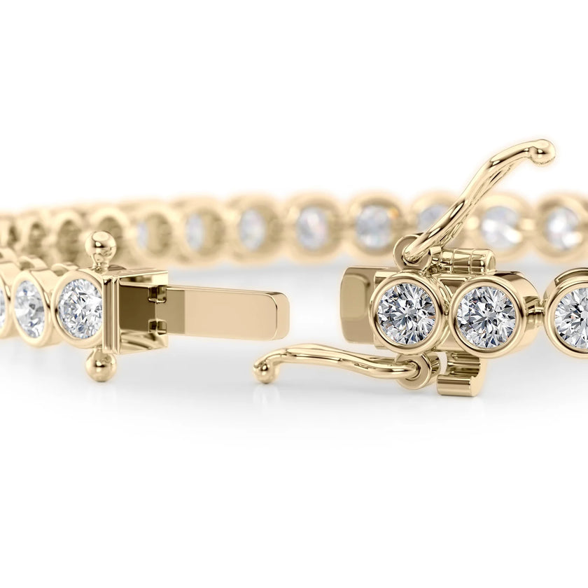Round Cut Diamond Bezel-Set Tennis Bracelet