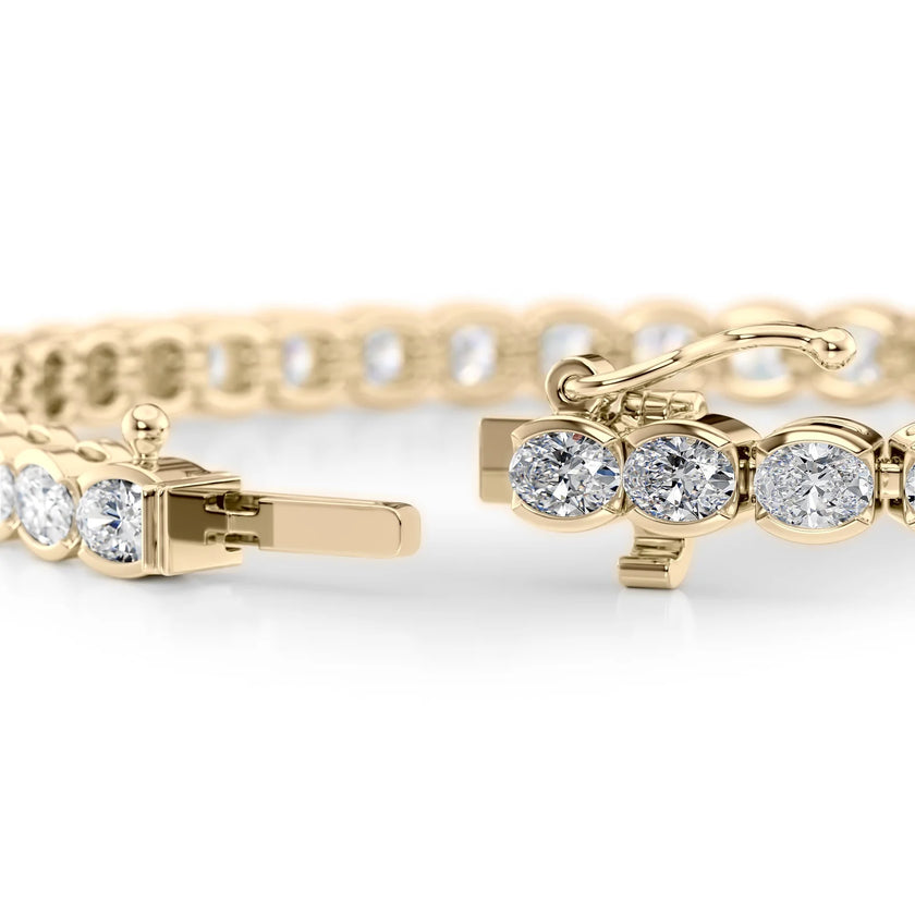 Oval Cut Diamond Bezel-Set Tennis Bracelet